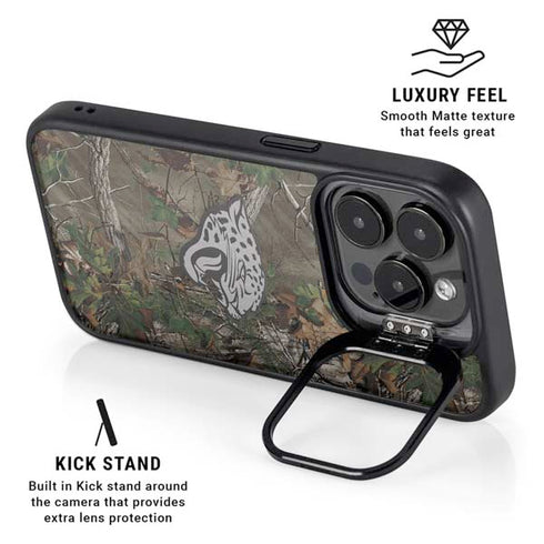 NFL Jacksonville Jaguars Realtree Xtra Green Camo iPhone 16 Pro Kickstand Case